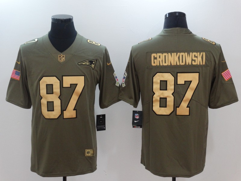 Men's New England Patriots Rob Gronkowski #87 Brown Jersey